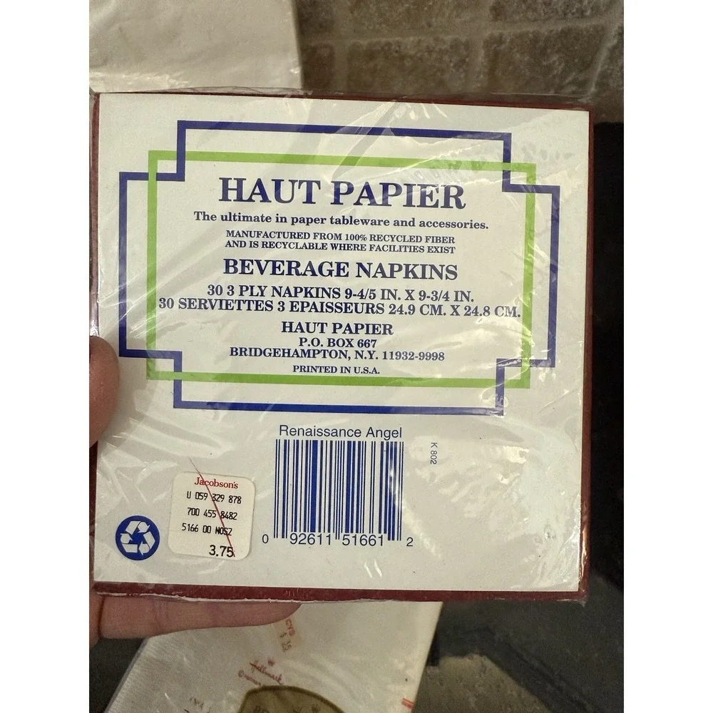 Vintage Christmas Paper Napkins Lot NOS Sealed Santa Poinsettia‎ Hallmark